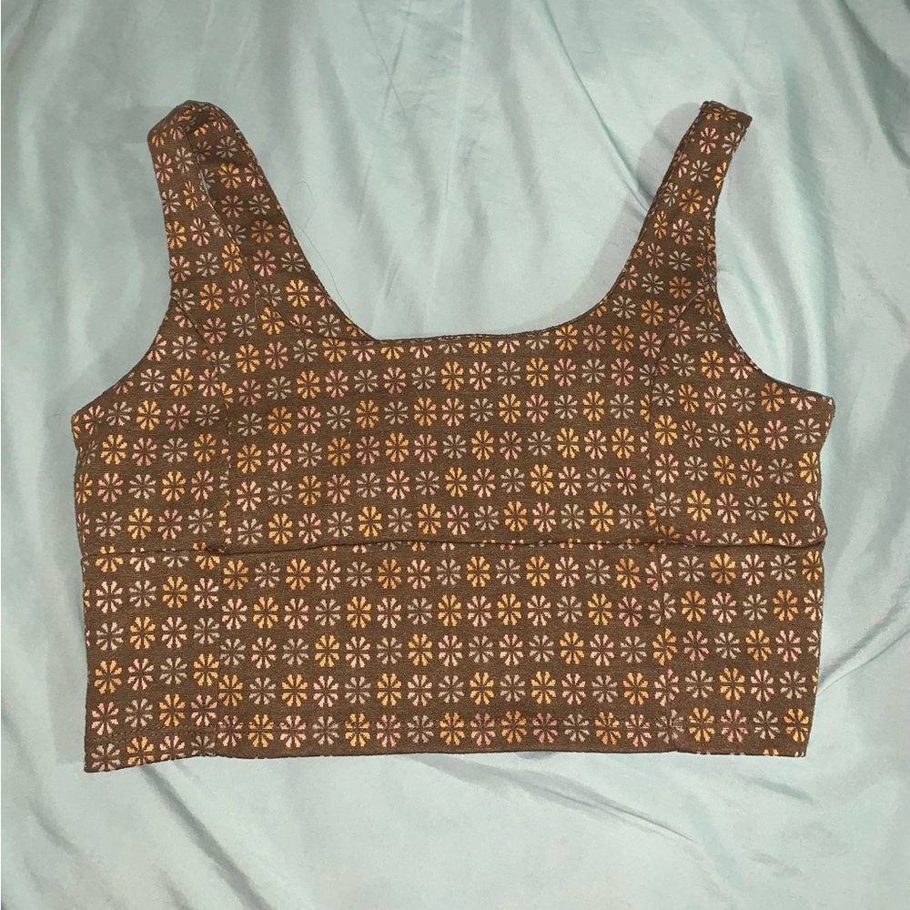 Altar’d State Brown Floral Crop Top